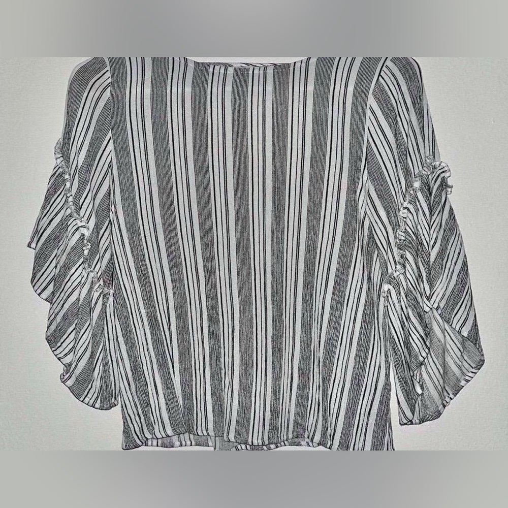 Black & White Striped Flare Sleeves Altar’d State Top